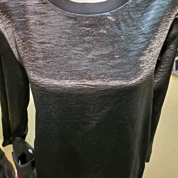 Libby Edelman Black Long Sleeve Top Sz S Nwot - Picture 7 of 8